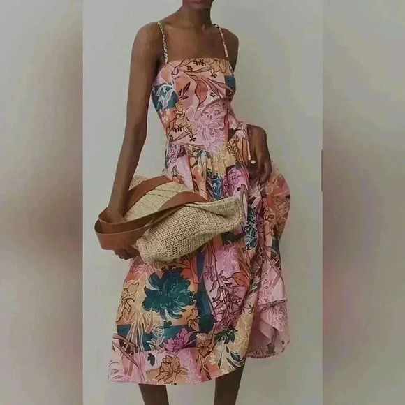 Hutch Dresses & Skirts - Hutch Eddi Midi drop waist floral sleeveless dress, side seam pockets 110D922